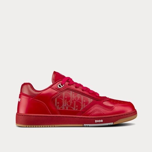Baskets basses Dior World Tour B27 en cuir Dior Oblique Galaxy rouge