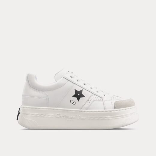 Baskets basses Dior Dior Star Platform en cuir de veau et daim blanc / noir – 35