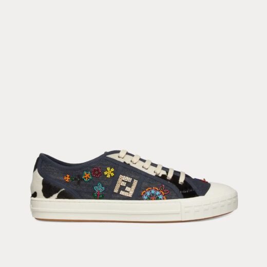 Fendi Baskets basses Domino Denim bleues – 35