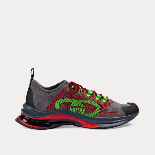 Gucci Baskets basses Run en tissu technique gris/vert – 35