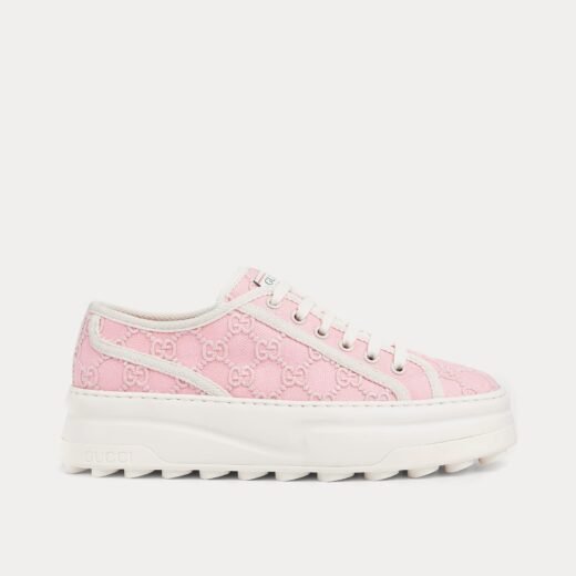 Gucci Baskets basses Tennis 1977 GG en toile rose clair – 35