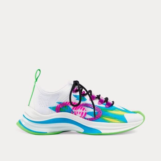 Gucci Baskets basses Run Flame Print blanches