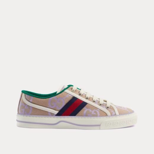 Gucci Baskets basses Tennis 1977 Jumbo GG beige/lilas – 35