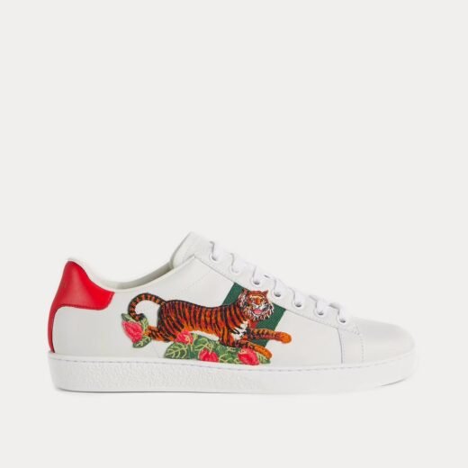 Gucci Baskets basses blanches en cuir Tiger Ace – 35