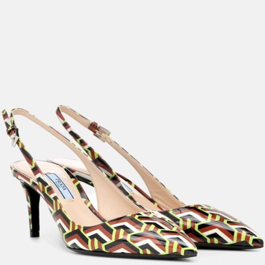 Prada Escarpins en cuir verni imprimé