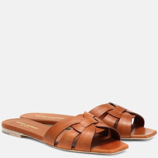 Saint Laurent Mules Tribute en cuir – P00380682