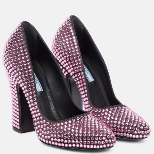 Prada Escarpins en satin à cristaux