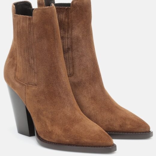Saint Laurent Bottines Theo 95 en daim – P00509486