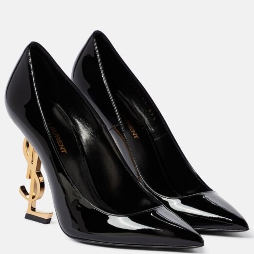 Saint Laurent Escarpins YSL Opium en cuir verni noir