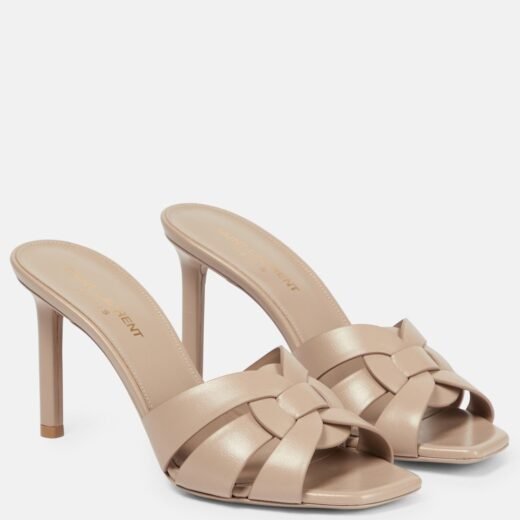 Saint Laurent Mules Tribute 85 en cuir – P00645201
