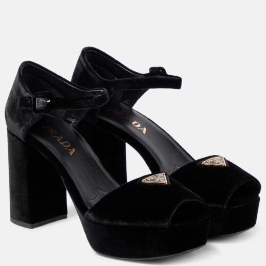 Prada Sandales à plateau en velours