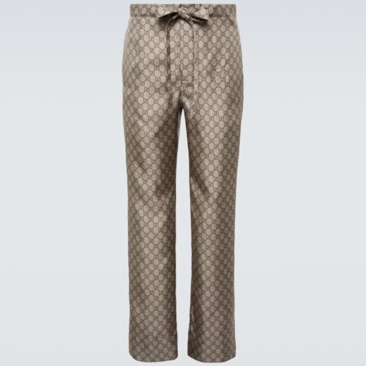 Gucci Pantalon droit GG en soie