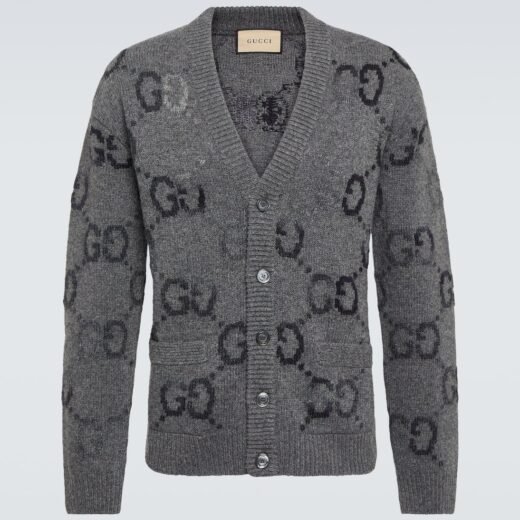 Gucci Cardigan Jumbo GG intarsia en laine mélangée