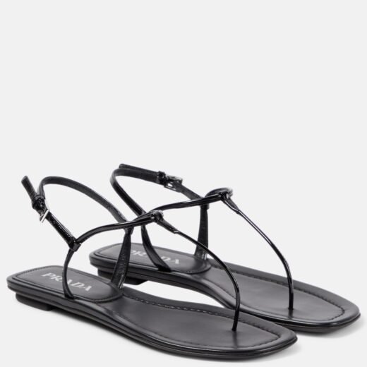 Prada Sandales en cuir verni