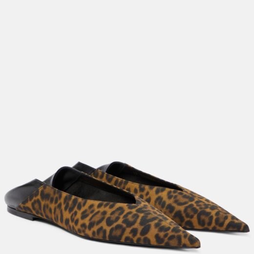 Saint Laurent Mules Nour 05 à motif léopard