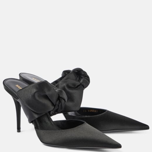 Saint Laurent Mules Barbara 90 en satin