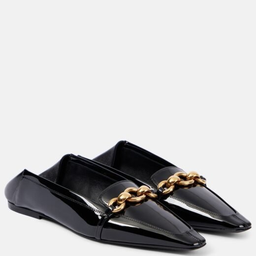 Saint Laurent Mules Le Maillon en cuir verni