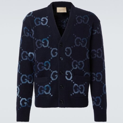 Gucci Cardigan GG intarsia en laine mélangée