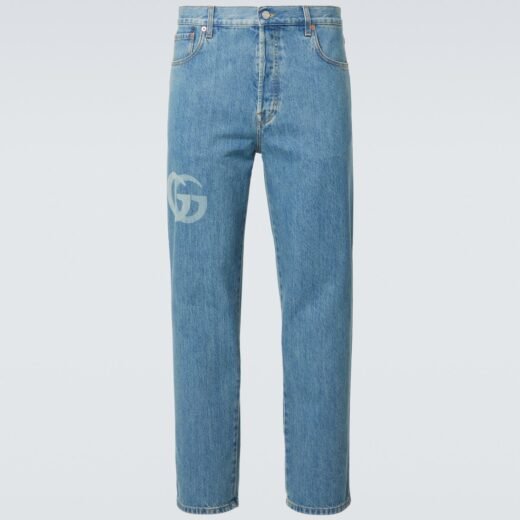 Gucci Jean slim Double G à taille mi-haute