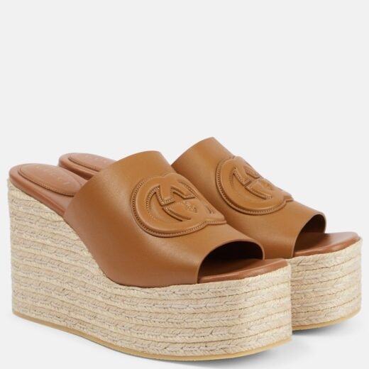Gucci Espadrilles compensées GG en cuir