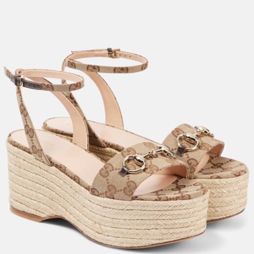 Gucci Espadrilles Lady Horsebit GG en toile