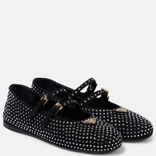 Gucci Ballerines en daim à logo