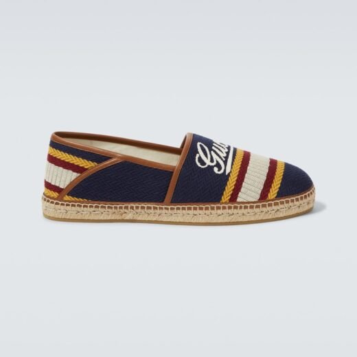 Gucci Espadrilles à logo en caoutchouc bleu – P01005785