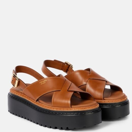 Prada Sandales à plateforme en cuir