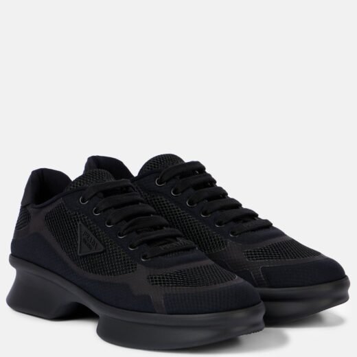 Prada Baskets en Re-Nylon et résille