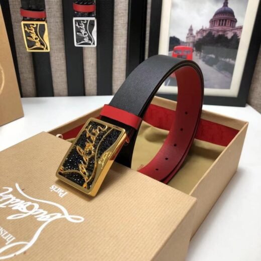 Christian Louboutin Ceinture en cuir à boucle logo Ricky