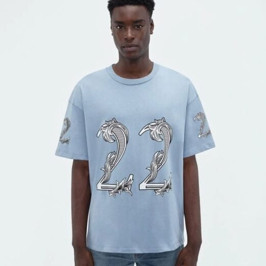 T-shirt Amiri “22” en coton – graphique contemporain – P4616 – S-40