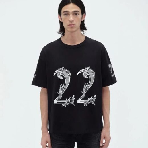 T-shirt Amiri “22” en coton – graphique contemporain – P4618 – S-40