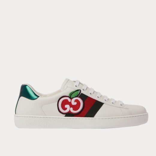 Gucci Baskets basses blanches en cuir à appliqués New Ace – 35