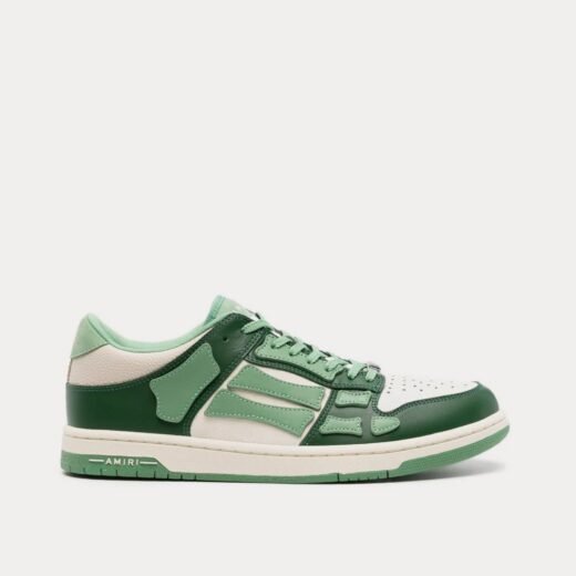 AMIRI Baskets basses en cuir blanc/vert Skel-Top – 35