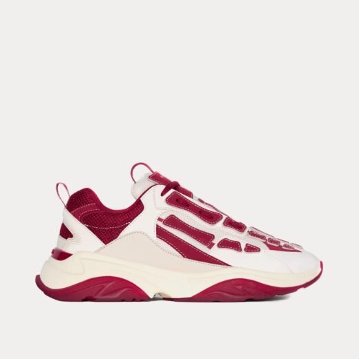 AMIRI Baskets basses Bone Runner rouges et blanches – 35