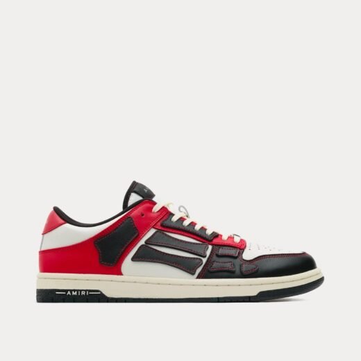 AMIRI Baskets basses en cuir noir/rouge Skel-Top – 35