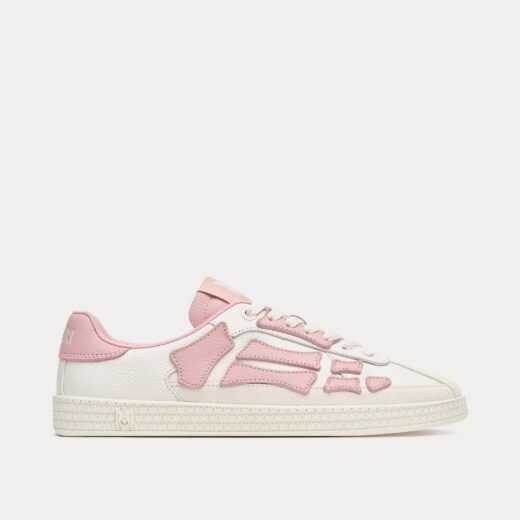 AMIRI Baskets basses Pacific Bones blanches et roses vintage – 35