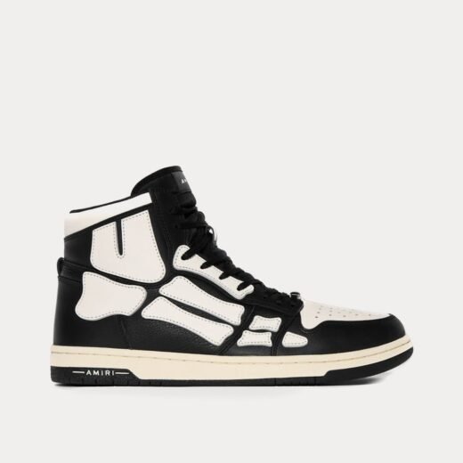 AMIRI Baskets montantes Skel-Top Hi noires et blanches – 35