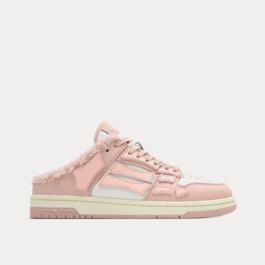 AMIRI Mules roses en cuir à dessus squelette – 35