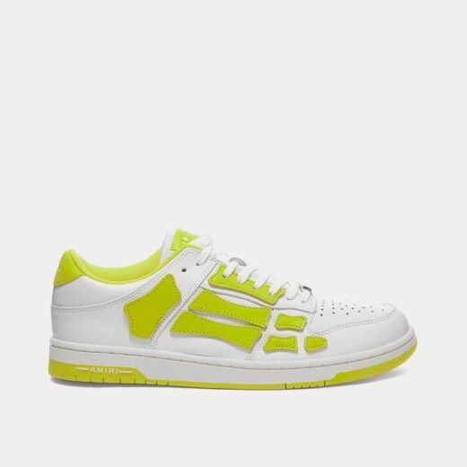 AMIRI Baskets basses Skel Top blanches/citron vert – 35
