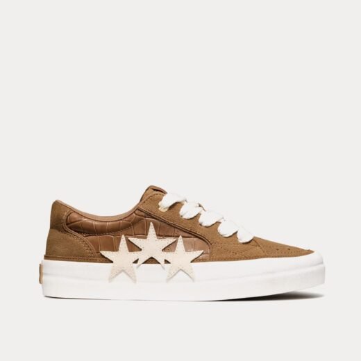 AMIRI Baskets basses Sunset Skate marron foncé à imprimé crocodile – 35