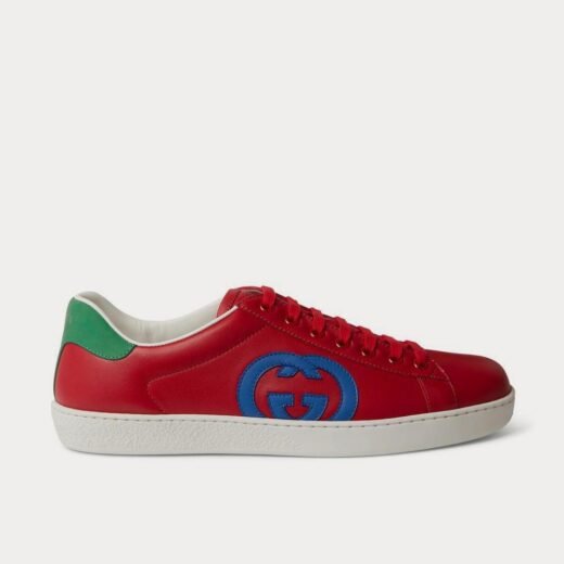 Gucci Baskets basses rouges en cuir et daim Ace – 35