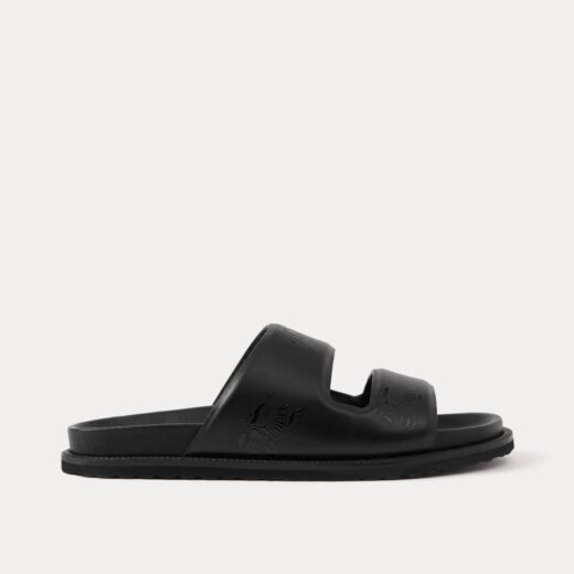 Burberry Claquettes en cuir EKD noir gaufré – Noir / 35