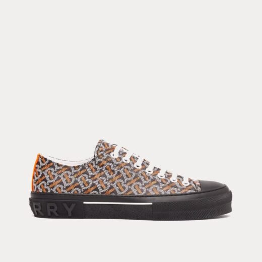 Burberry Baskets basses en coton mélangé à imprimé monogramme noir