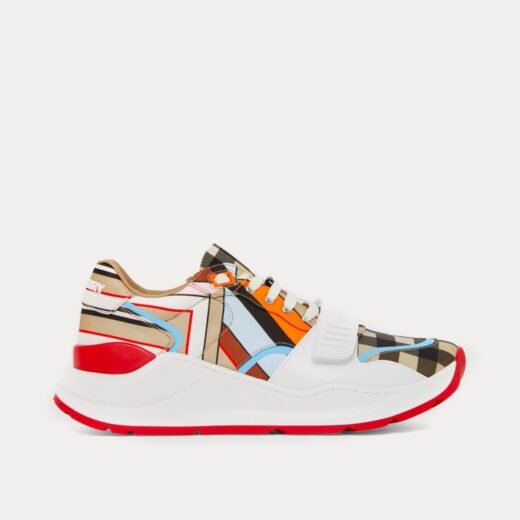 Burberry Baskets basses Montage en nylon imprimé multicolore – Multi / 35