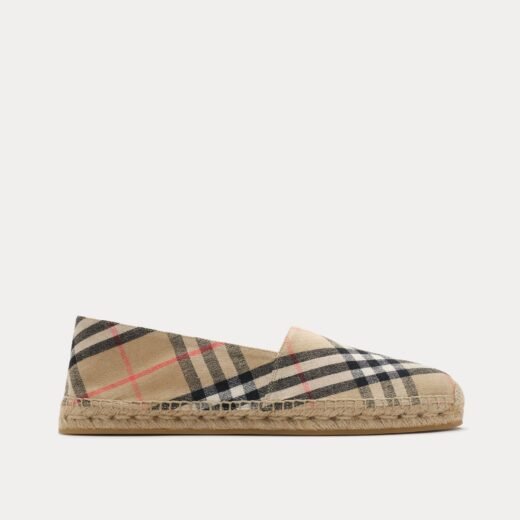 Burberry Espadrilles à carreaux sable Mews – Beige / 35