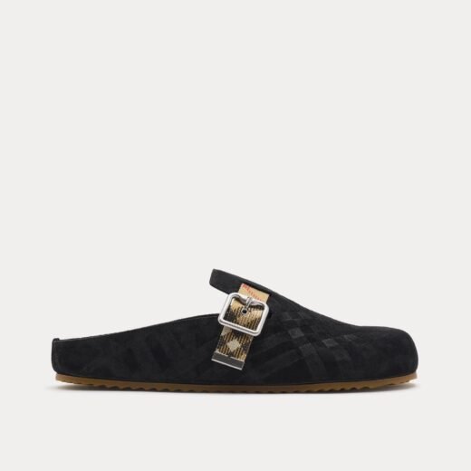 Burberry Sabots Urchin en daim noir – Noir / 35