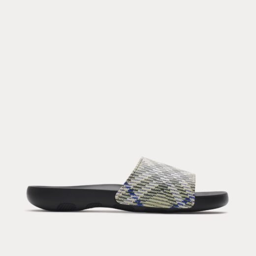 Burberry Claquettes Dive en lichen à carreaux gaufrés – Gris / 35