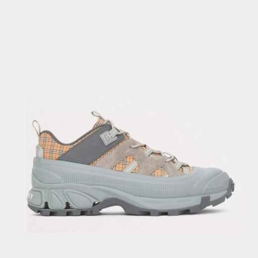 Burberry Baskets basses Arthur Check et daim gris – Gris / 35