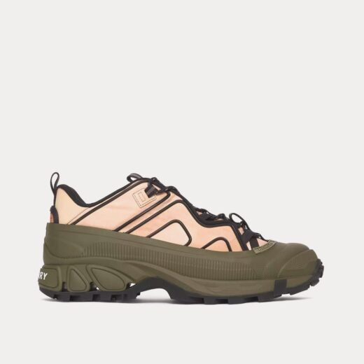 Burberry Baskets basses Arthur Check et beige/kaki technique – Beige / 35